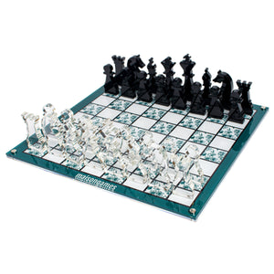 Green Floral Chess Set