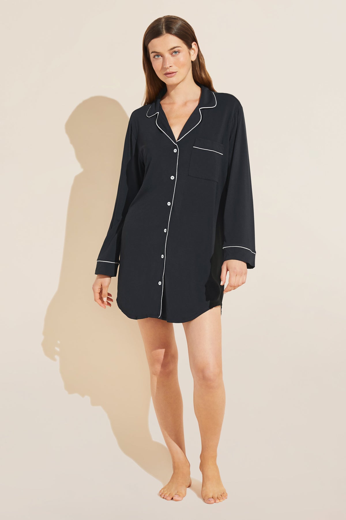 Gisele Sleepshirt in Navy/Ivory