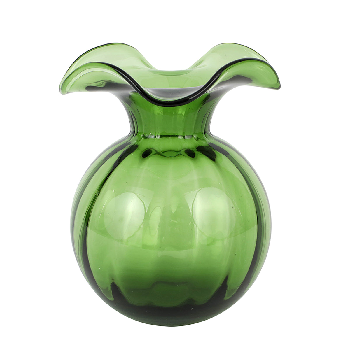 Hibiscus Glass Medium Fluted Vase