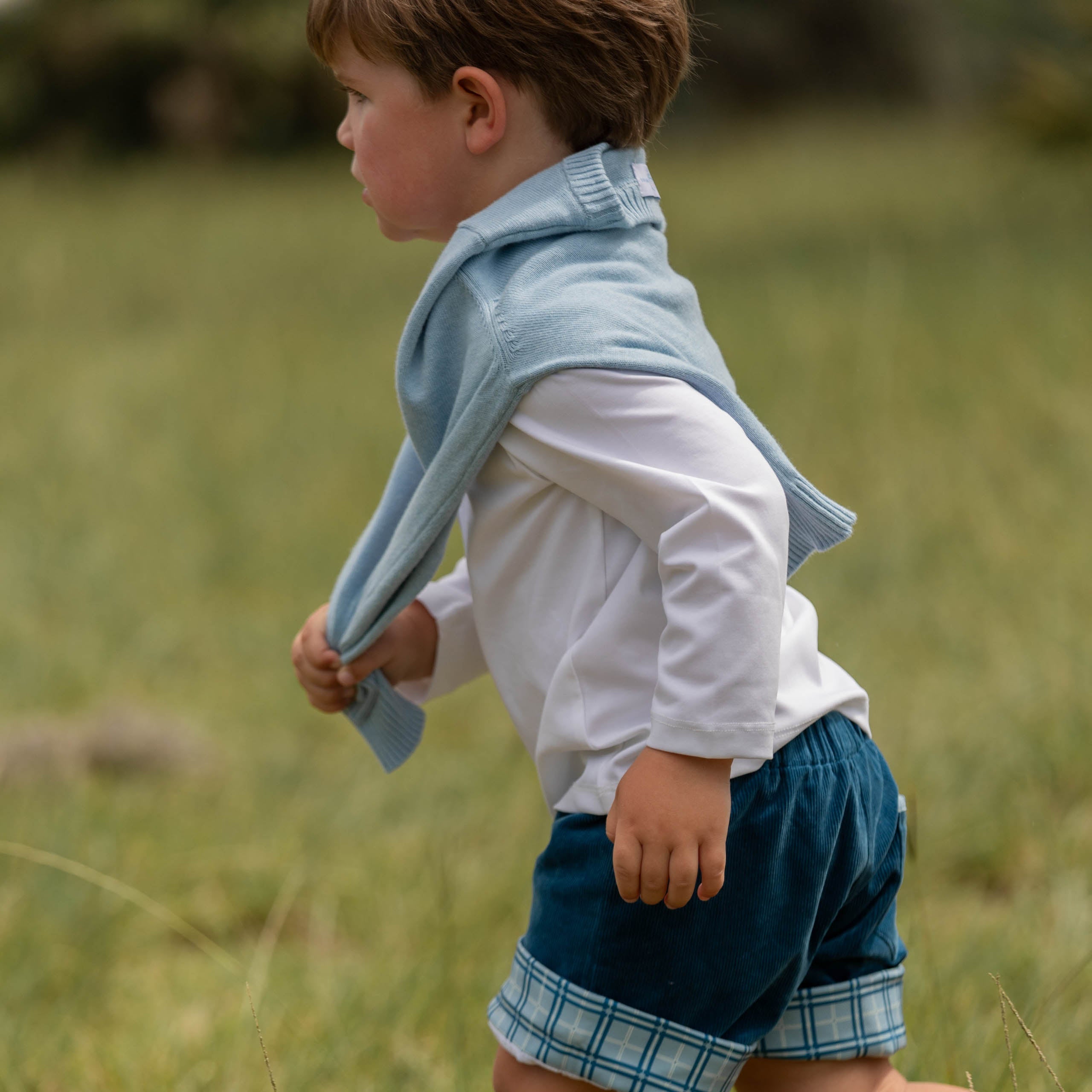 Long Sleeve Teddy Peter Pan in Classic White