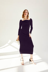 Halley Dress Stretch Crepe Blackcurrant