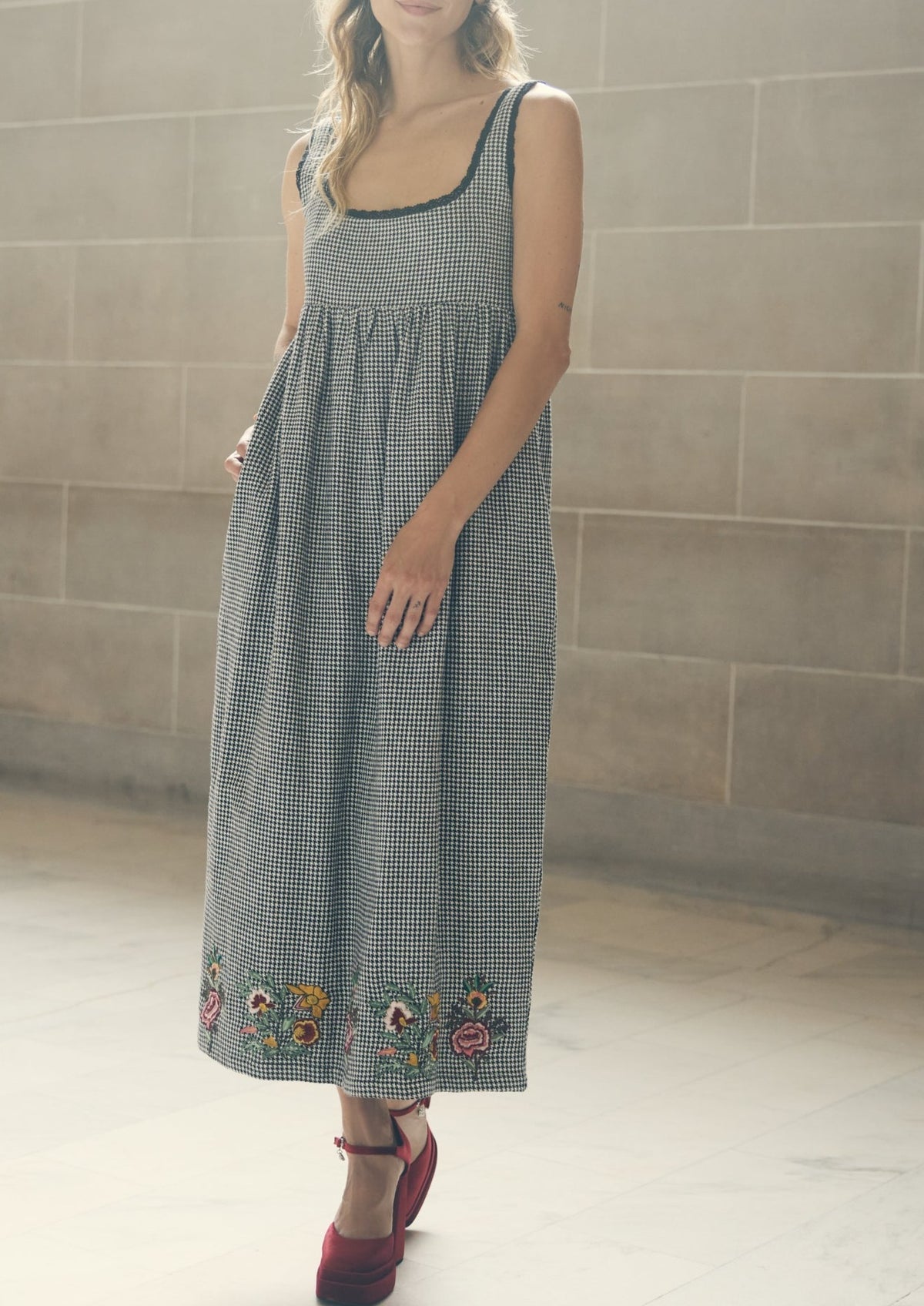 Emily Embroidered Midi Dress