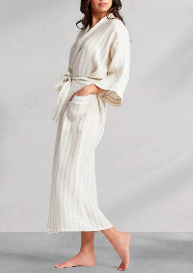 Holbox Linen Bathrobe