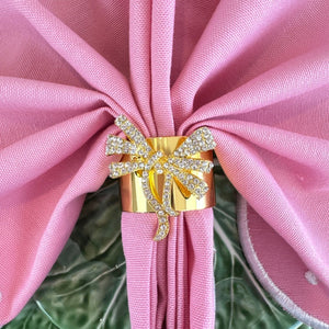 Jeweled Bow Napkin Rings, Set of 4