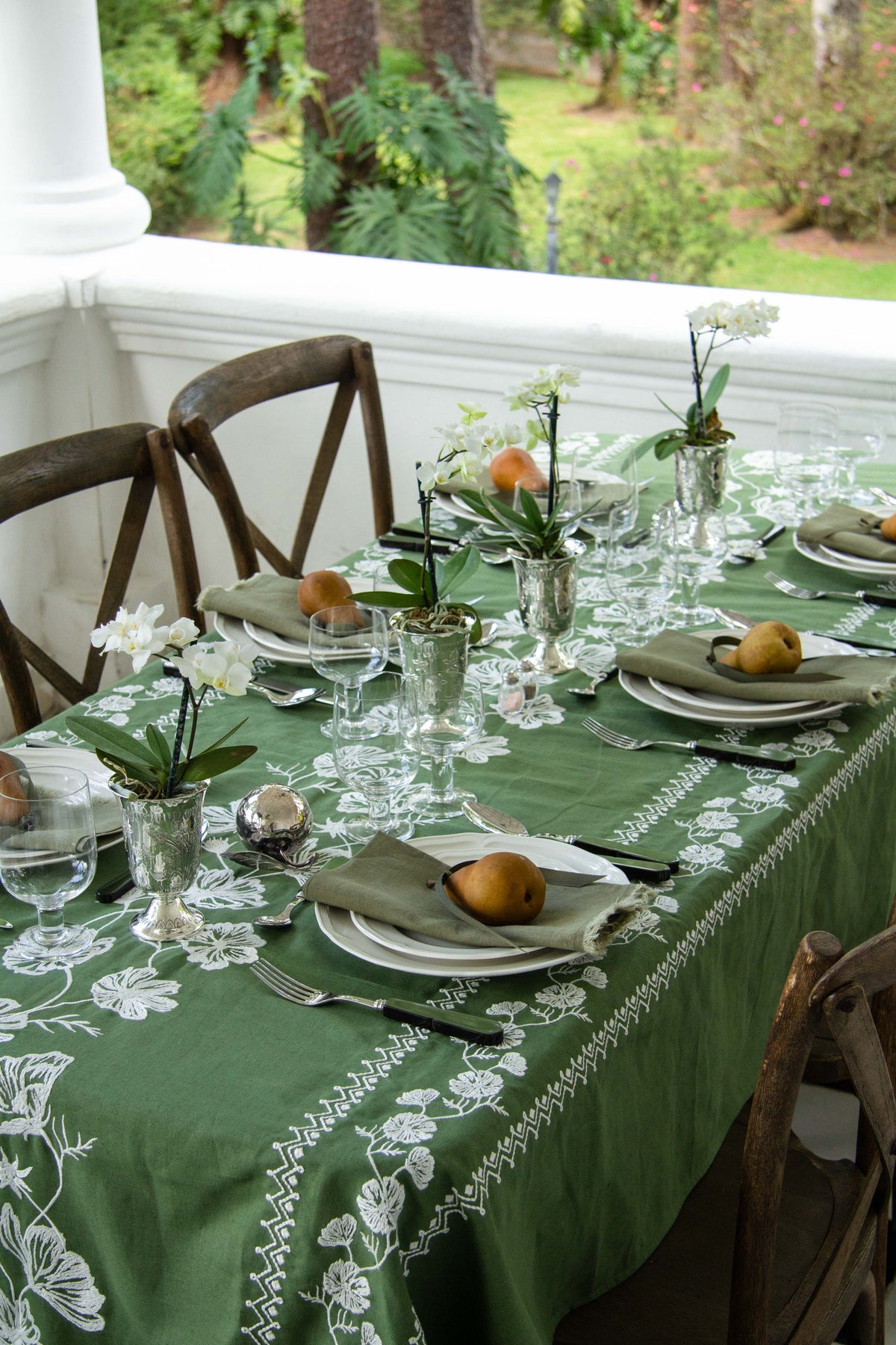 Cosmo Rectangular Tablecloth in Green