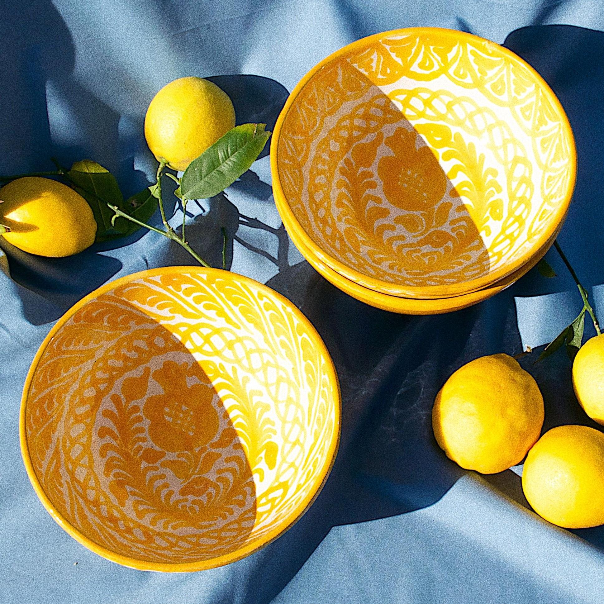 MEDIUM bowl with hand painted designs - Pomelo casa