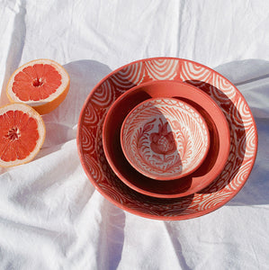 LARGE bowl with hand painted designs - Pomelo casa