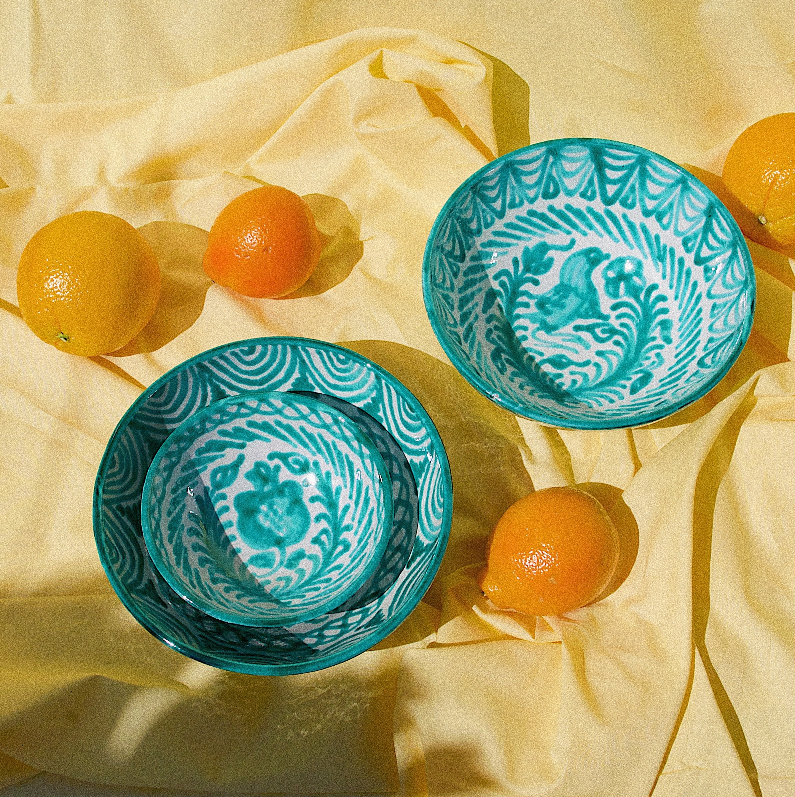 MEDIUM bowl with hand painted designs - Pomelo casa