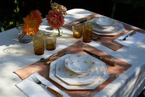 Vigne Rectangular Jacquard Placemat in Cognac