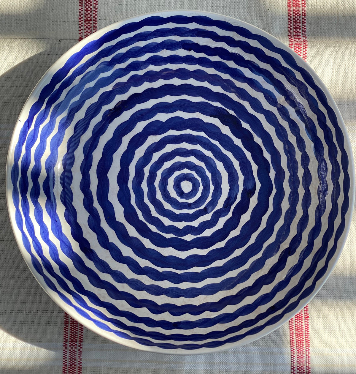 Cobalt Squiggle Serving Bowl