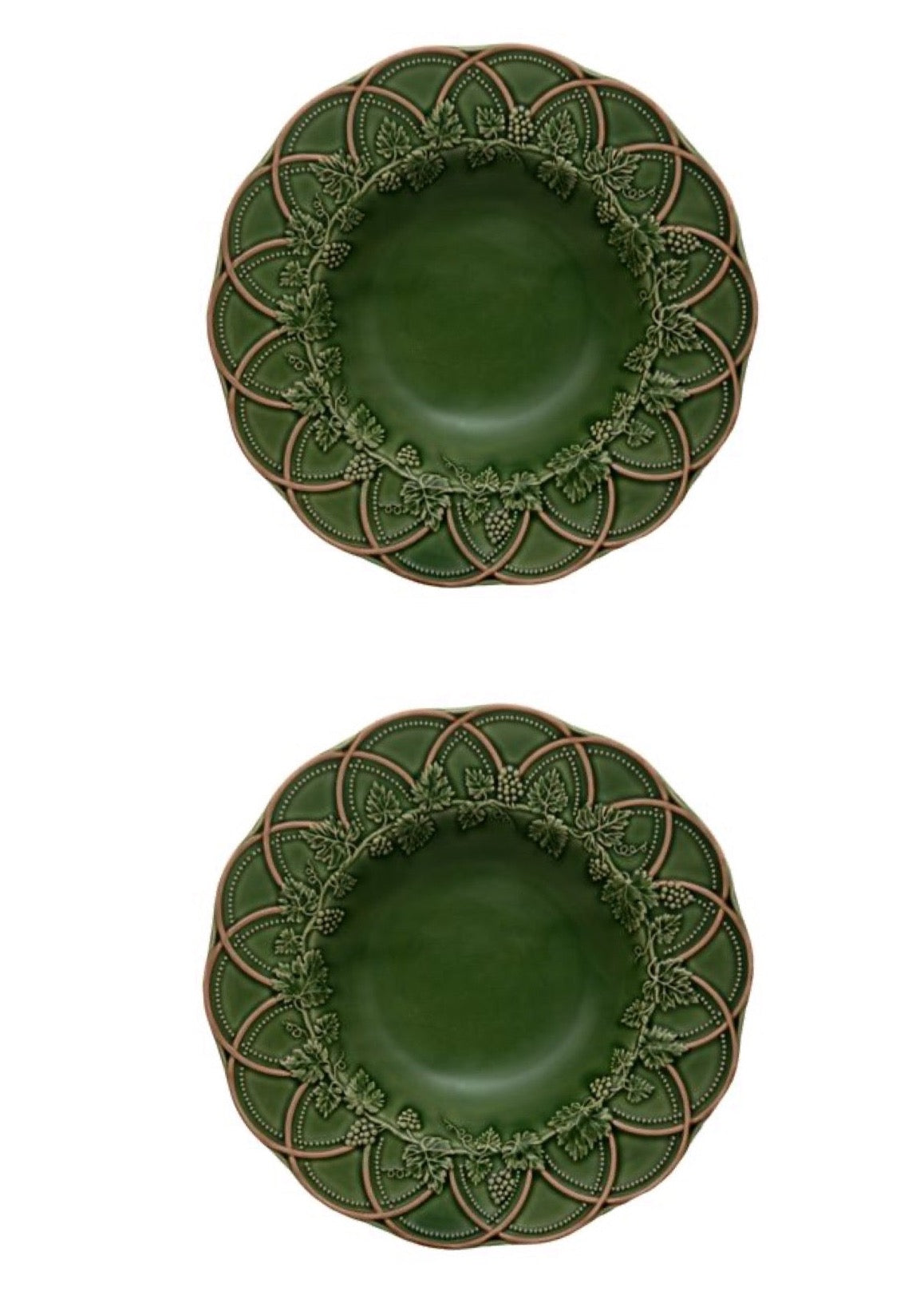 Woods Pasta Plate 29" in Green & Brown, Set of 2