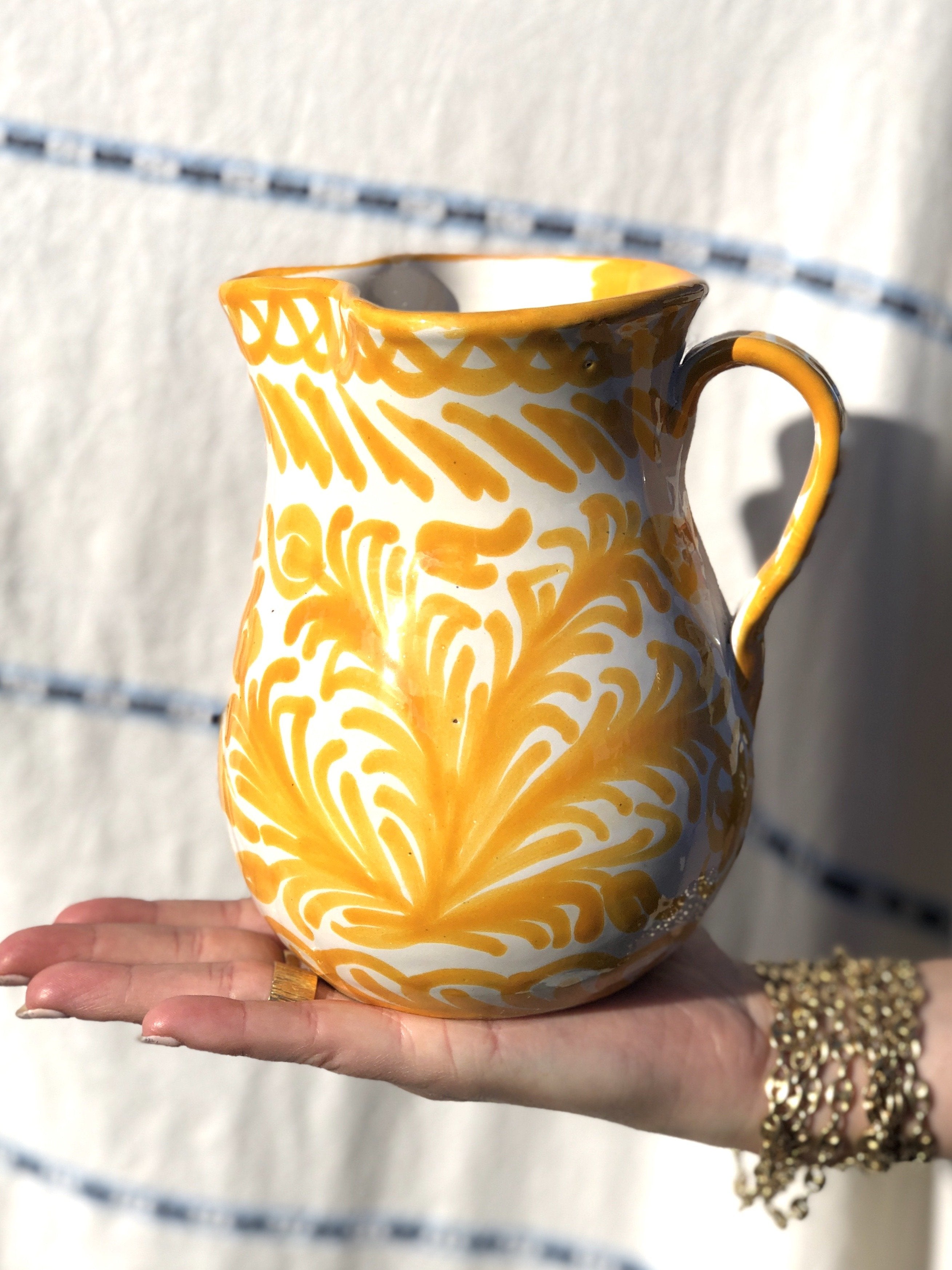 Casa Amarilla Small Pitcher with Hand-painted Designs