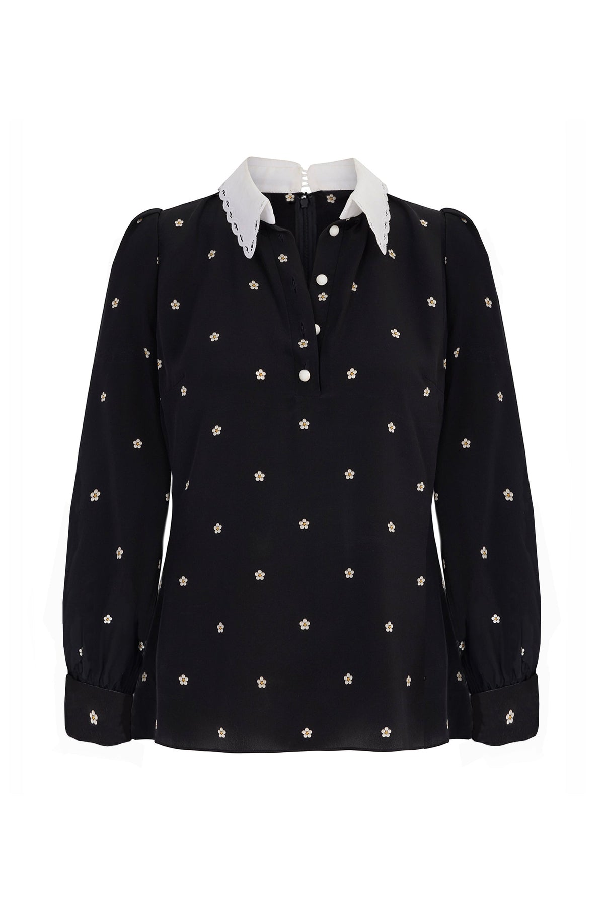 Ineta Silk Blouse Pearl Dots