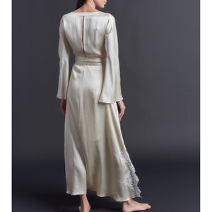 Iris Pearl Silk Charmeuse Wrap Robe