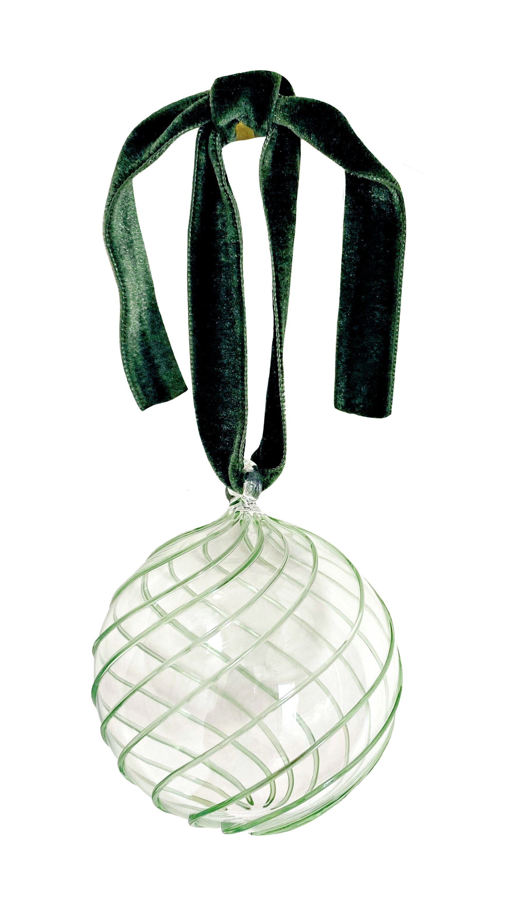 Swirl Glass Bauble in Green