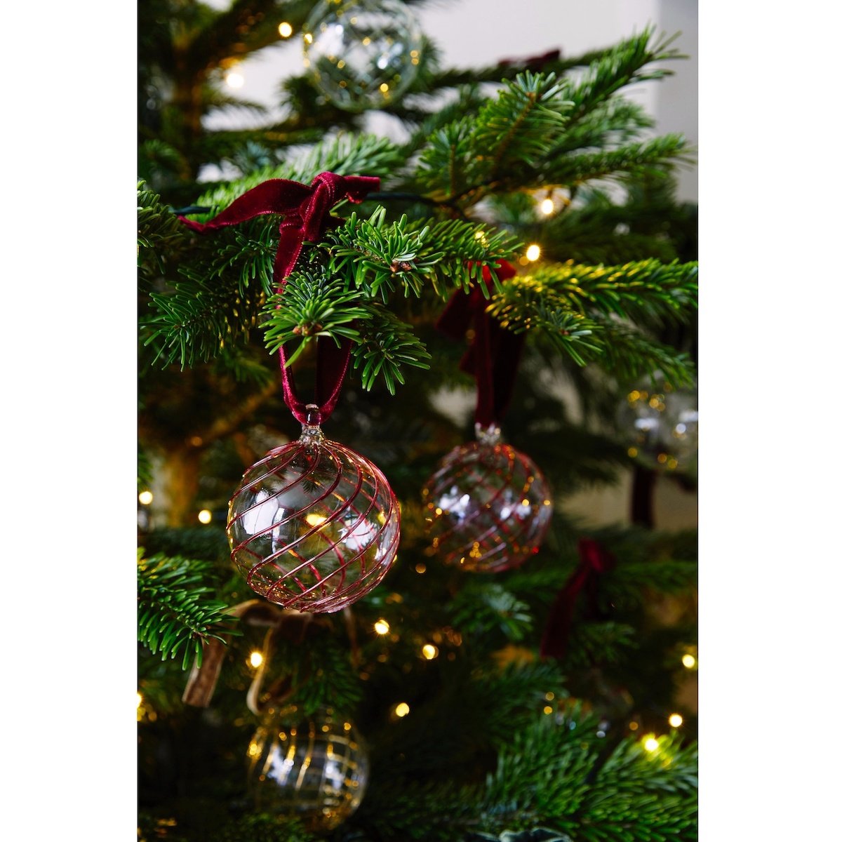 Issy Granger Red Glass Christmas Bauble Tree Ornament 