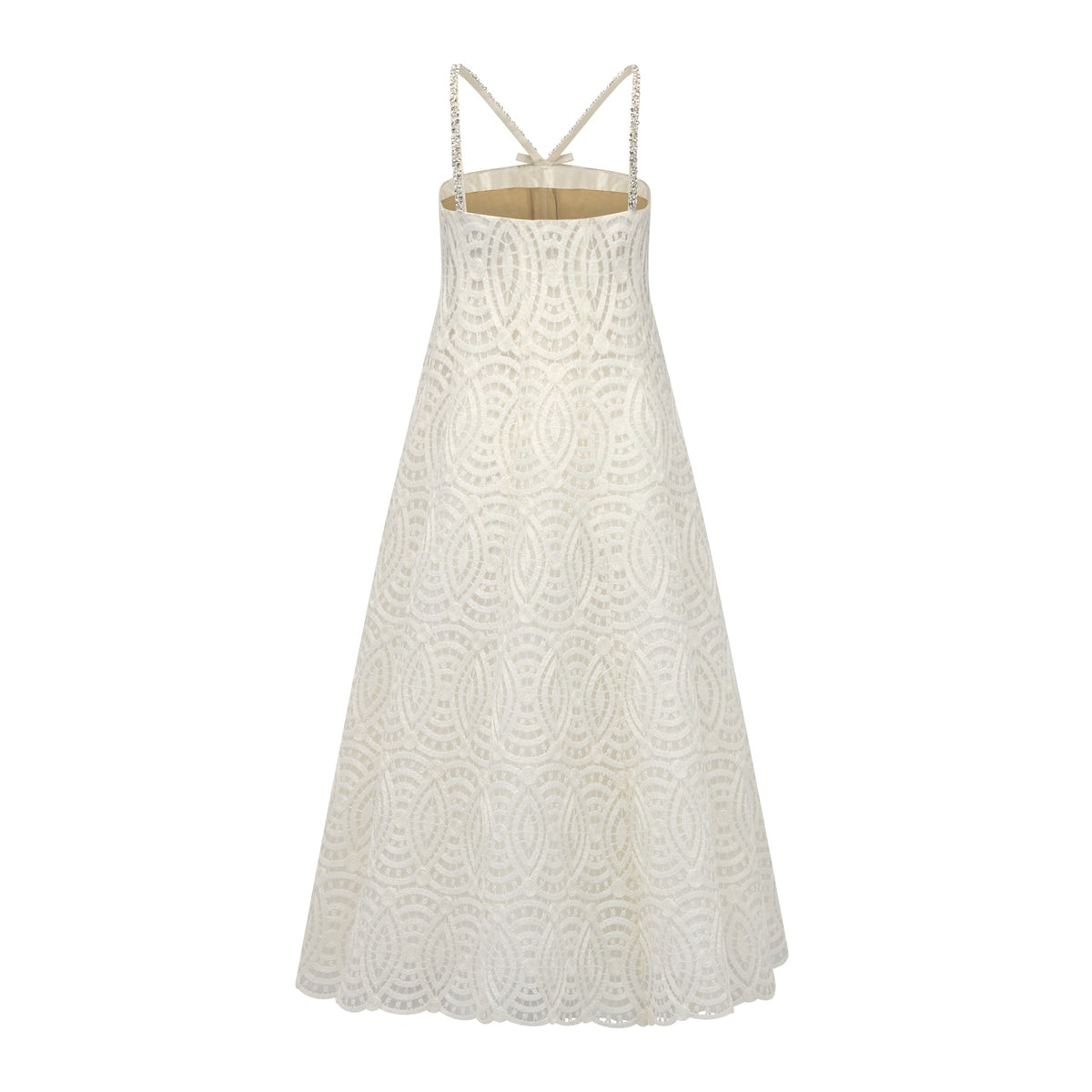 Mina Dress in Ivory Raffia Lace