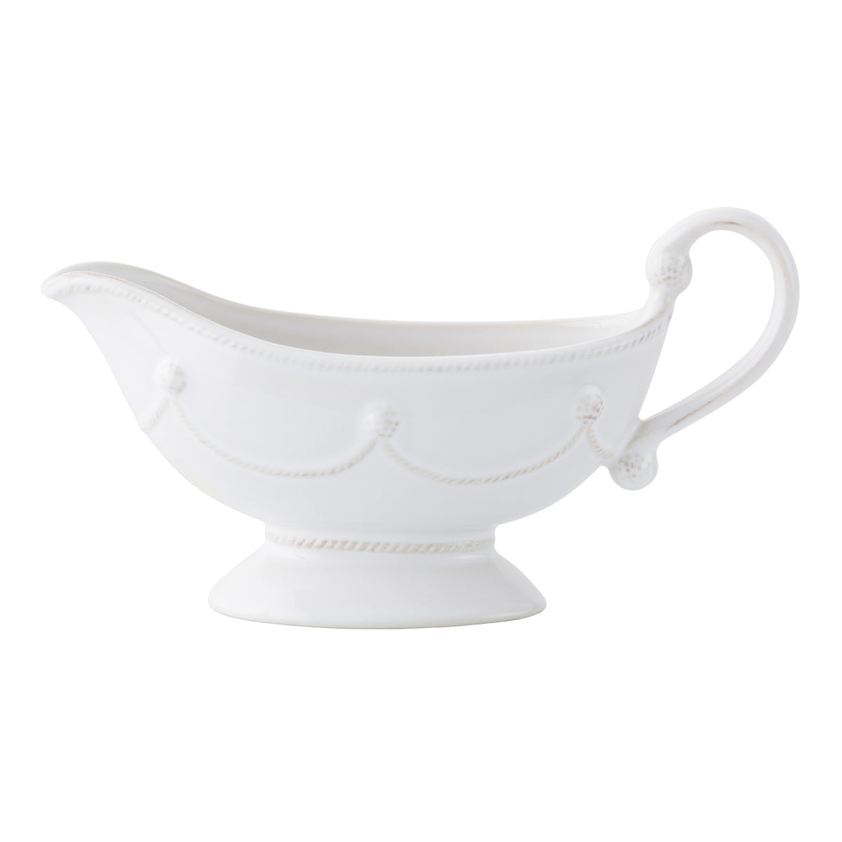 Berry & Thread Whitewash Sauce Boat & Stand