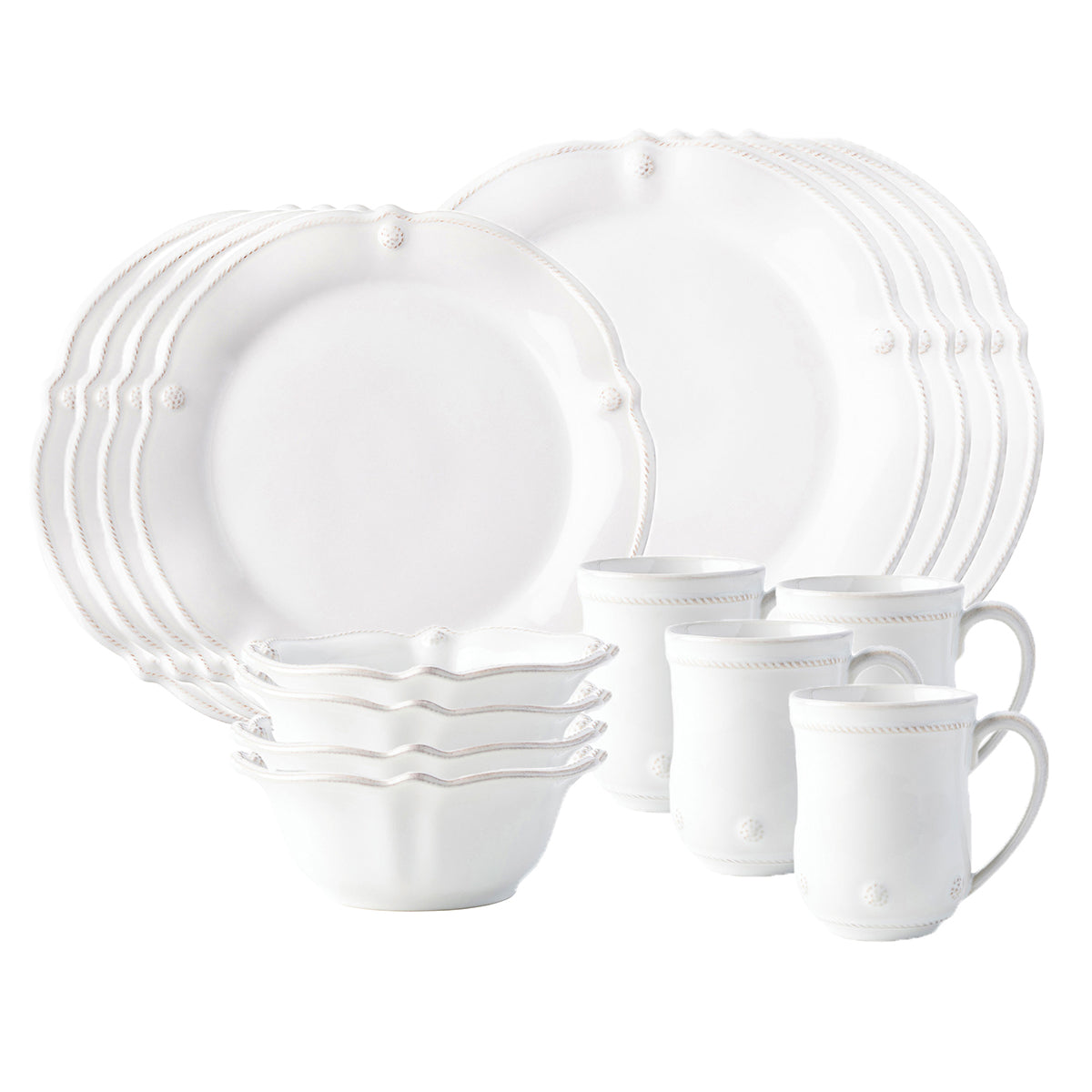 Berry & Thread Flared Whitewash 16 pc Set