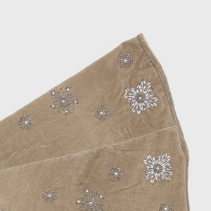 Extra Large Snowflake Tree Skirt in Taupe