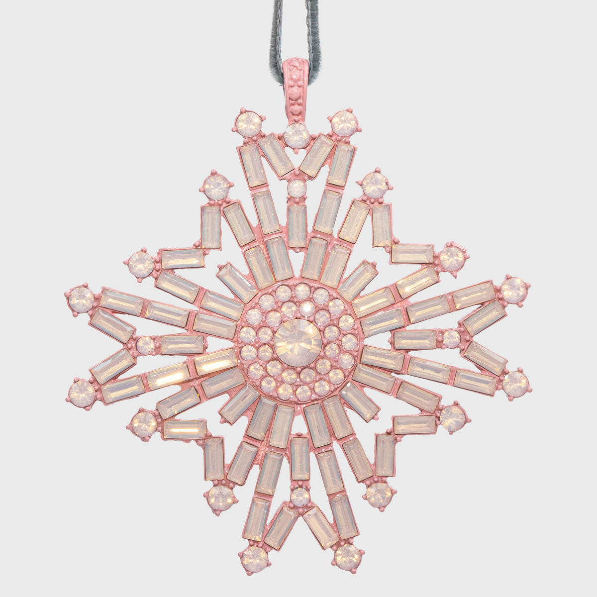 Baguette Snowflake Hanging Ornaments Boxed Set in Sherbet