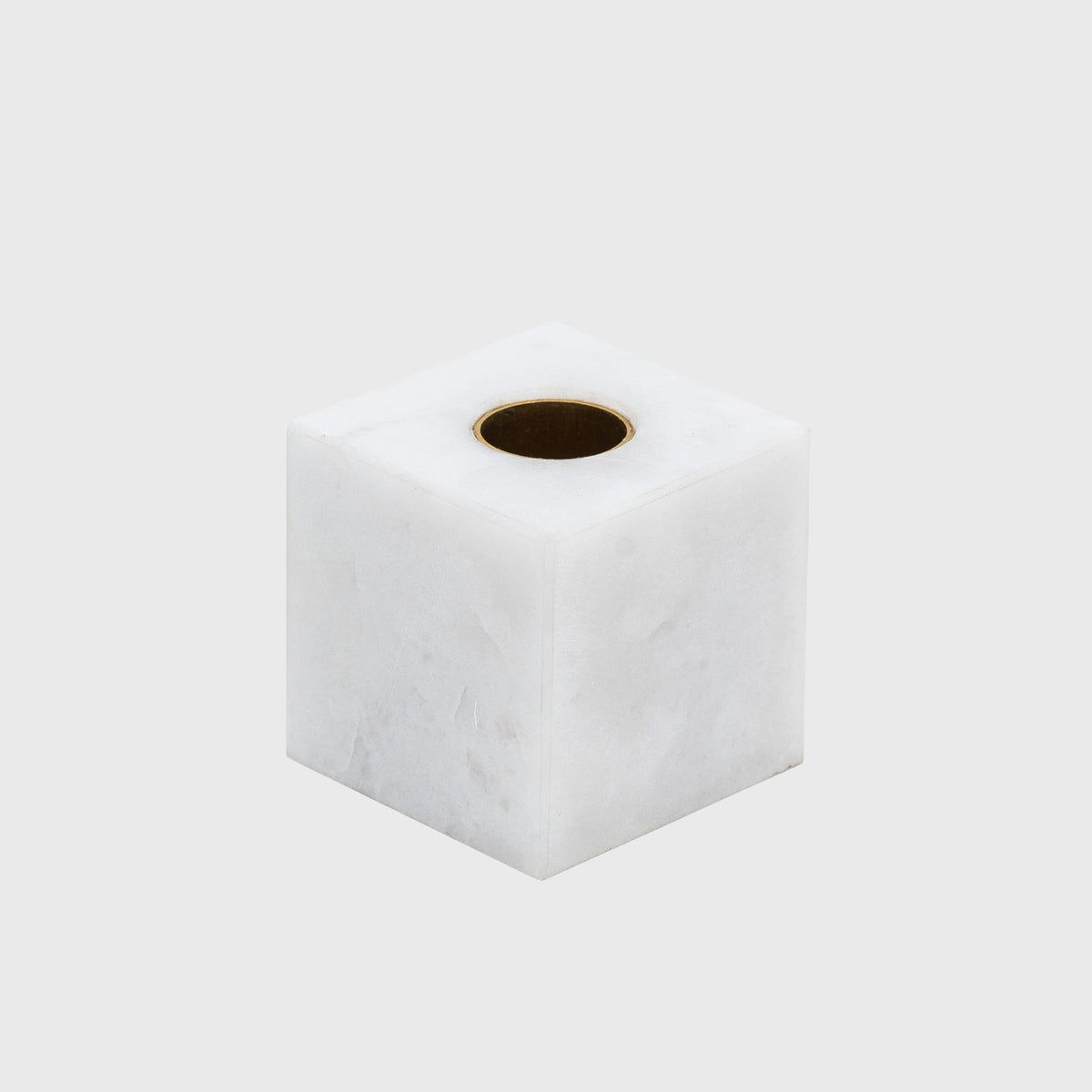 Cube Candlestick in White Quartz