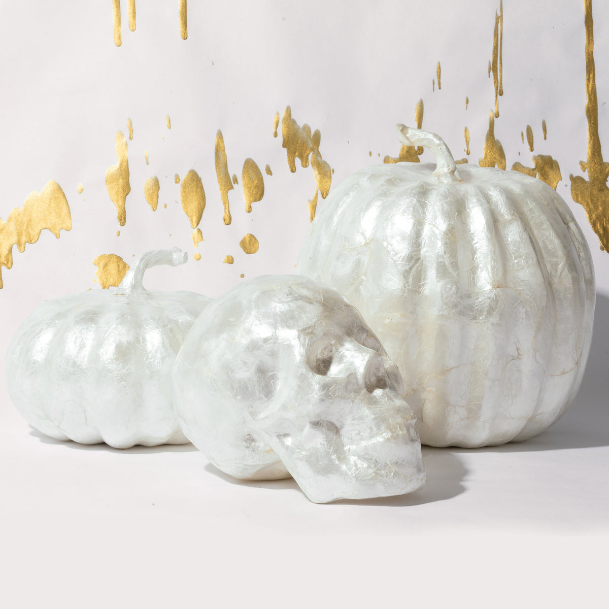 Small Capiz Pumpkin in Pearl