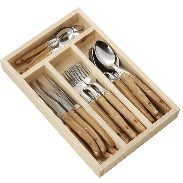 24-Piece Flatware Set in Oak Handle