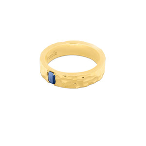 Destiny Hammered Blue Sapphire Band