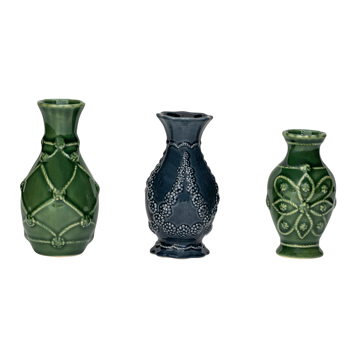 Veronica Beard Jardins du Monde Green/Blue Mini Vase Trio