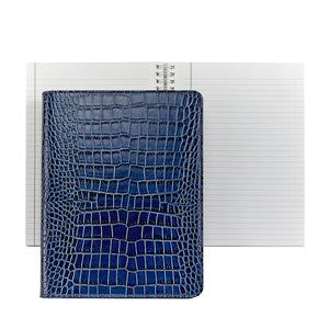 9-Inch Wire-O-Notebook in Crocodile Embossed Leather