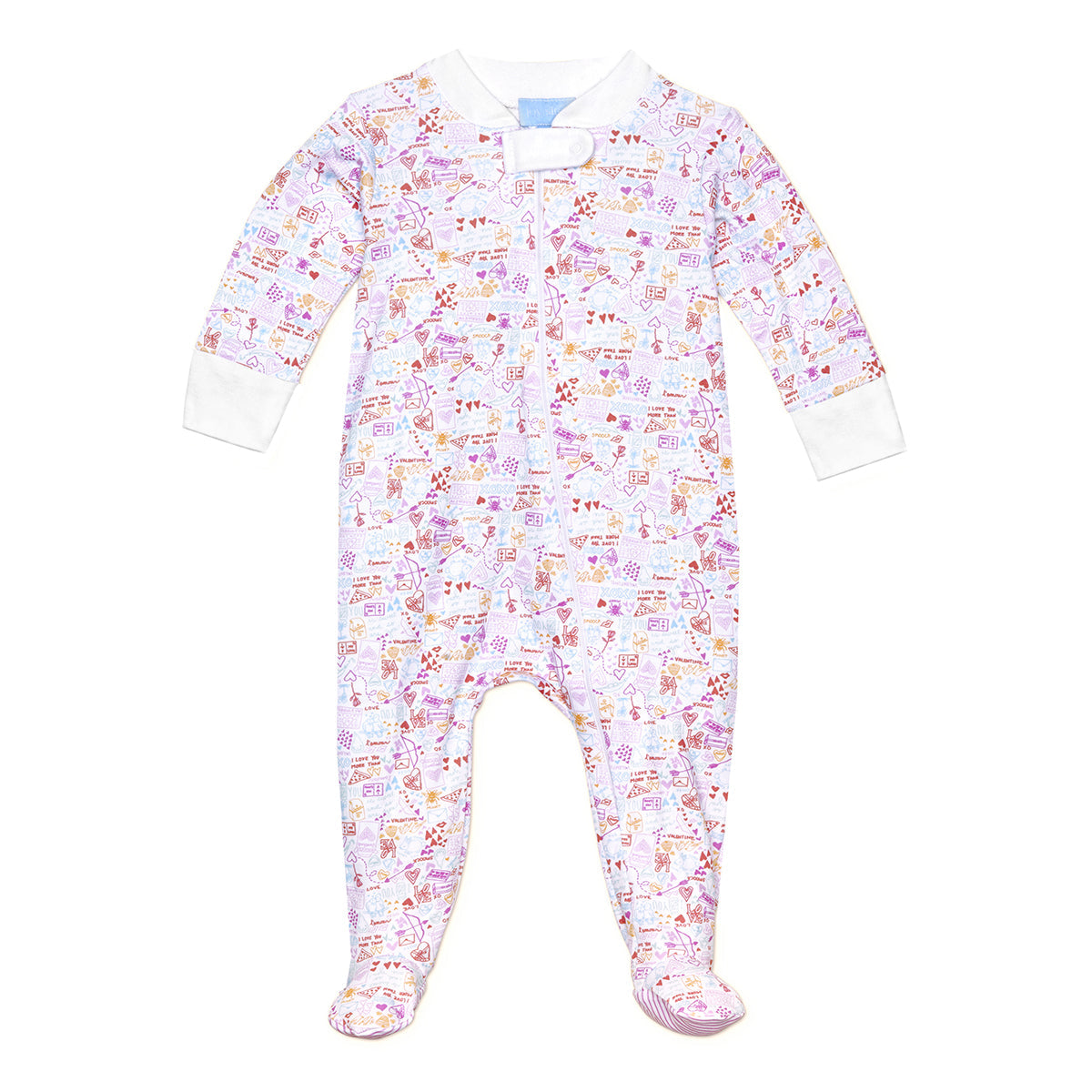 Joy Street Kids Love Zip Baby Onesie, Pink Valentine