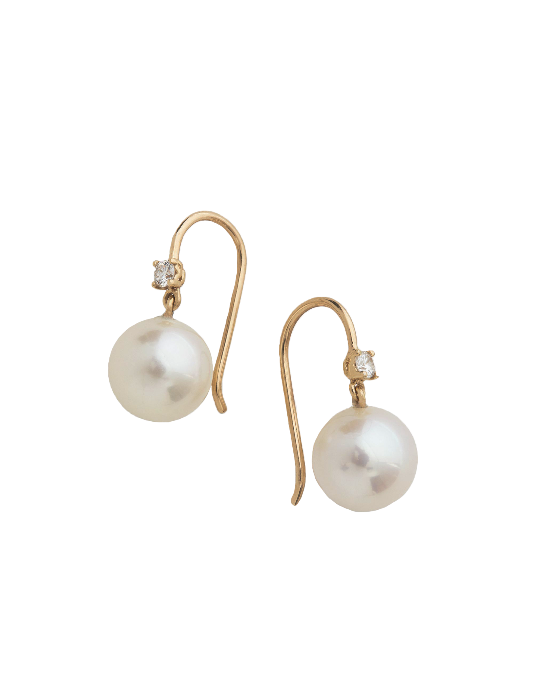 Diamond and Pearl Drop Earring