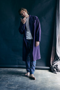 Janus Men's Robe in Aubergine Cotton Corduroy