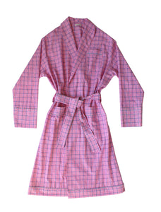 Janus Men's Robe in Pink Plaid