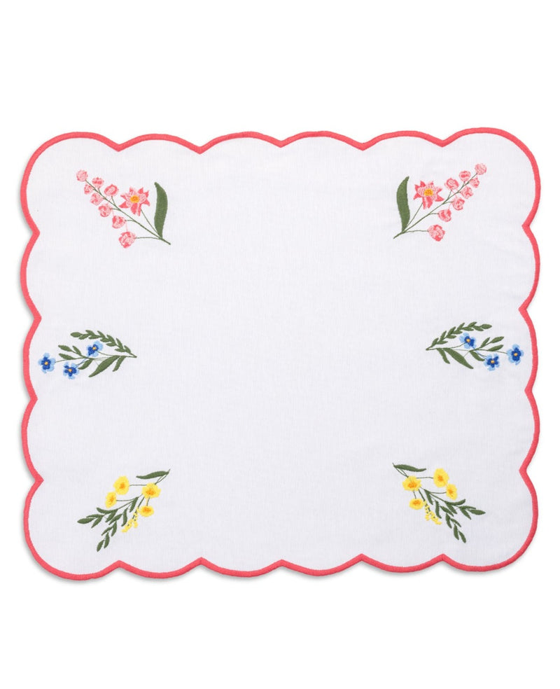 Jardin Placemat and Napkin Set in White