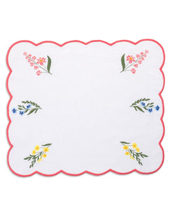 Jardin Placemat and Napkin Set in White