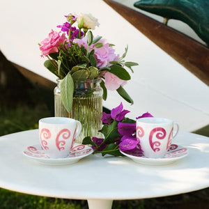 Athenee Two Tone Pink Peacock Coffee or Tea Cup