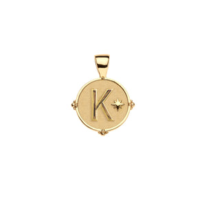 JW Letter Coin Pendant Necklace