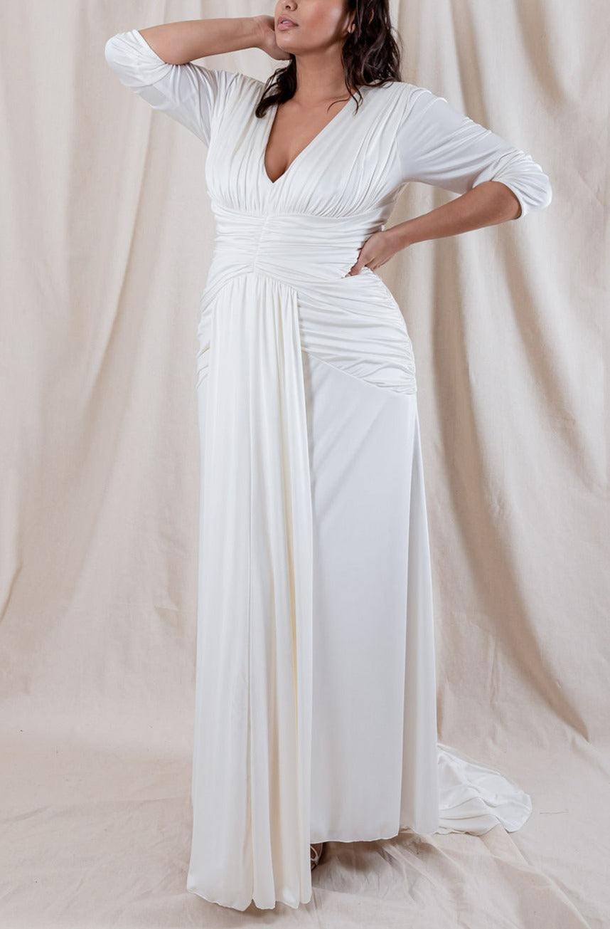 Nicole Silk Ruched Gown