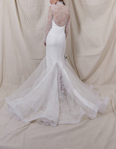 Alexis Lace Gown with Removable Floral Appliques