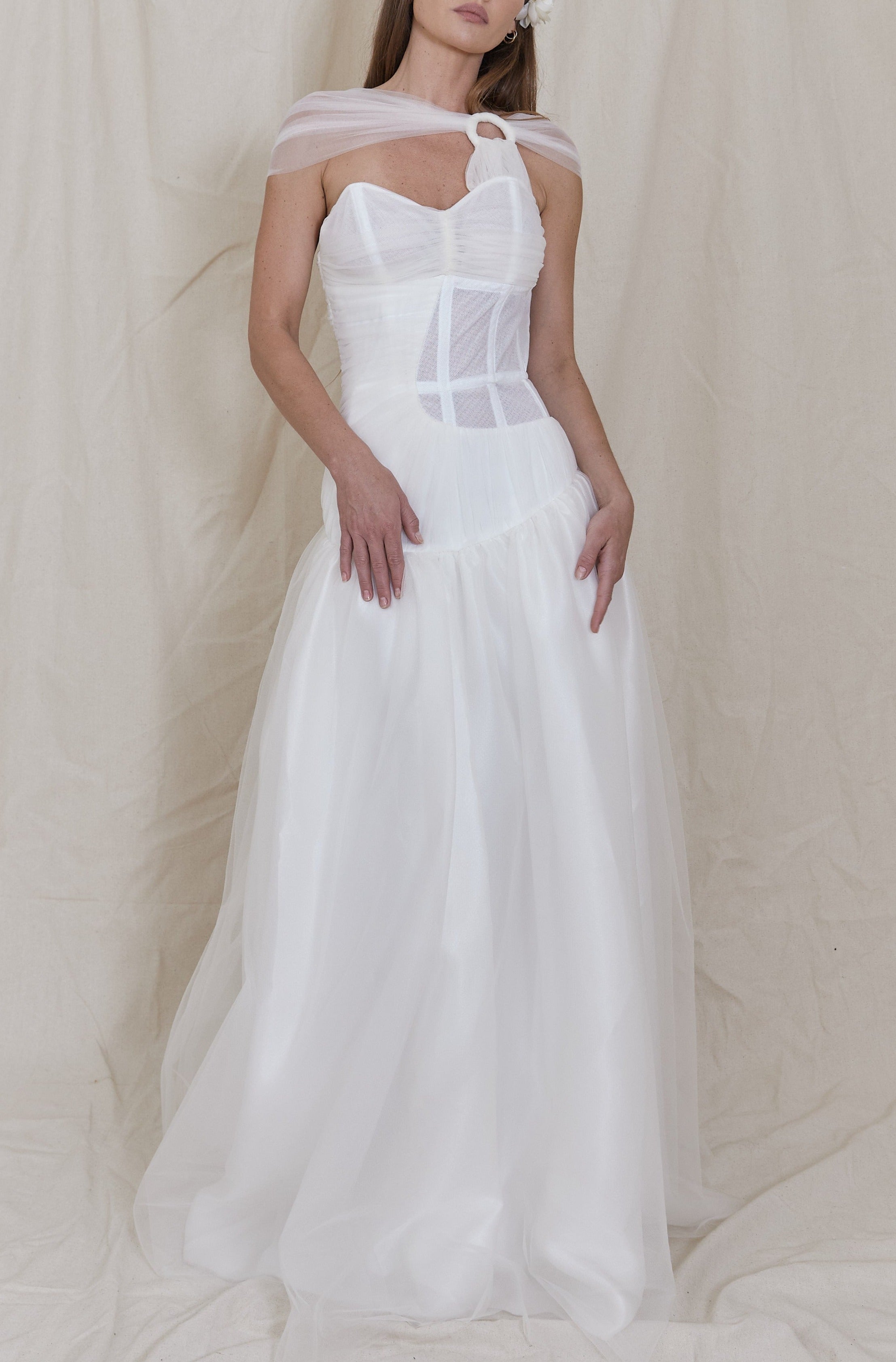 Angel Gown with Exposed Tulle