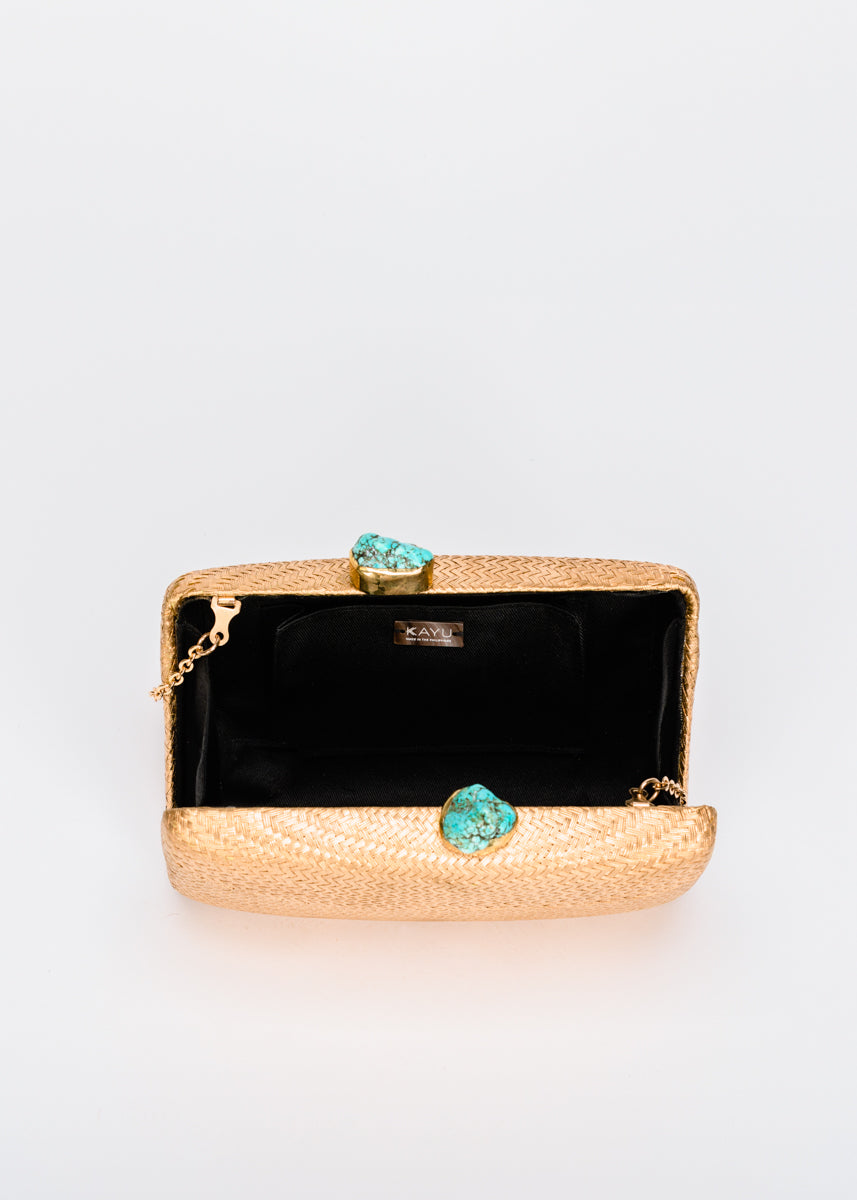 Jen Clutch with Turquoise Stone