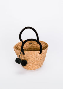 Mini St. Tropez Pom Pom Straw Tote