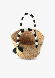 Mini St. Tropez Pom Pom Straw Tote