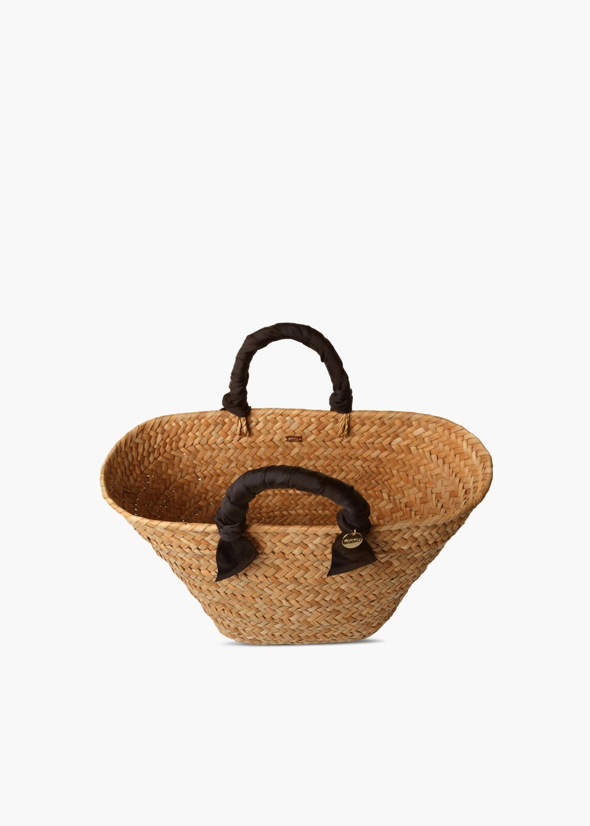 Rosie Woven Straw Ribbon-Handle Tote