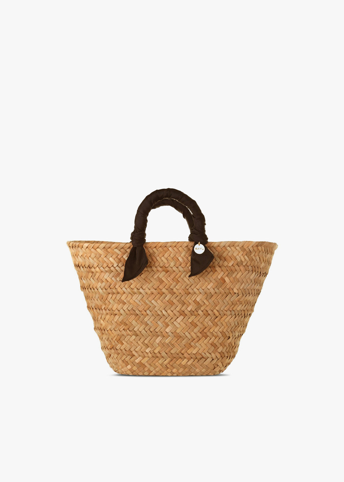 Rosie Woven Straw Ribbon-Handle Tote