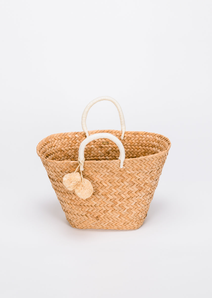 St. Tropez Pom Pom Straw Tote