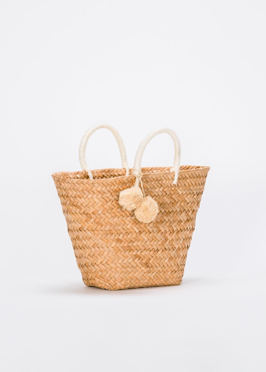 St. Tropez Pom Pom Straw Tote