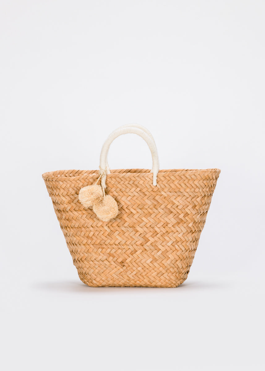 St. Tropez Pom Pom Straw Tote